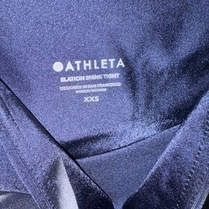 ATHLETA‎ Ultra High Rise Elation Shine Tight Legging Women XXS navy Blue Shiny